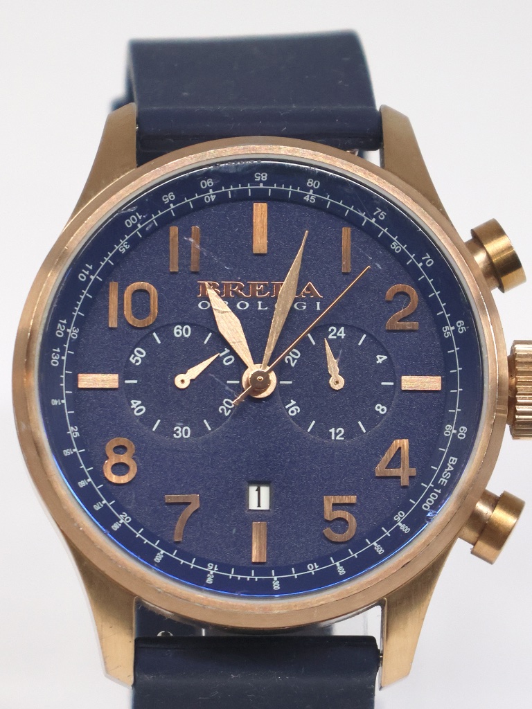 Brera Orologi Chronograph 44mm Rose Gold-Tone, Navy Blue Dial